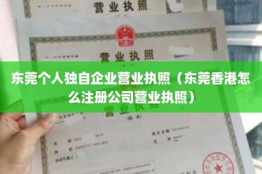 东莞个人独自企业营业执照（东莞香港怎么注册公司营业执照）