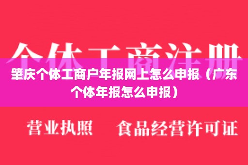 肇庆个体工商户年报网上怎么申报（广东个体年报怎么申报）