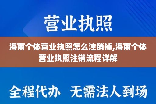 海南个体营业执照怎么注销掉,海南个体营业执照注销流程详解