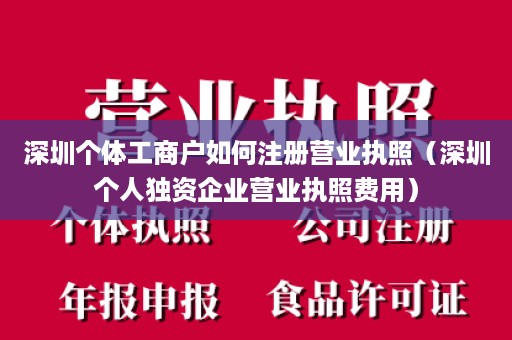 深圳个体工商户如何注册营业执照（深圳个人独资企业营业执照费用）