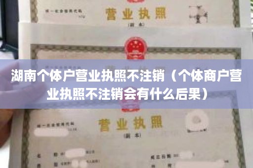 湖南个体户营业执照不注销（个体商户营业执照不注销会有什么后果）