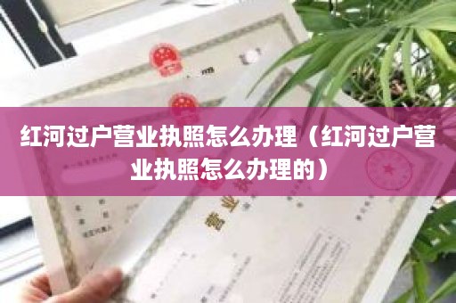 红河过户营业执照怎么办理（红河过户营业执照怎么办理的）