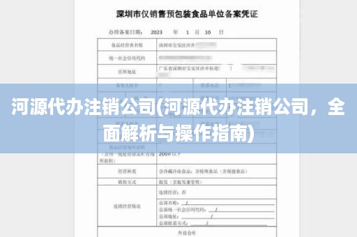 河源代办注销公司(河源代办注销公司，全面解析与操作指南)