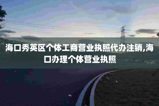 海口秀英区个体工商营业执照代办注销,海口办理个体营业执照