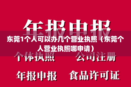 东莞1个人可以办几个营业执照（东莞个人营业执照哪申请）