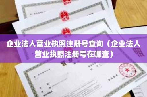 企业法人营业执照注册号查询（企业法人营业执照注册号在哪查）