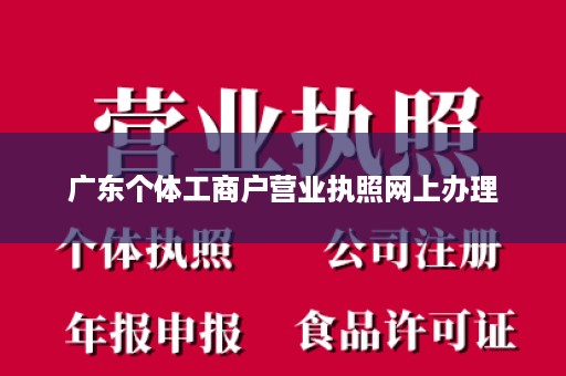 广东个体工商户营业执照网上办理