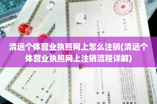 清远个体营业执照网上怎么注销(清远个体营业执照网上注销流程详解)