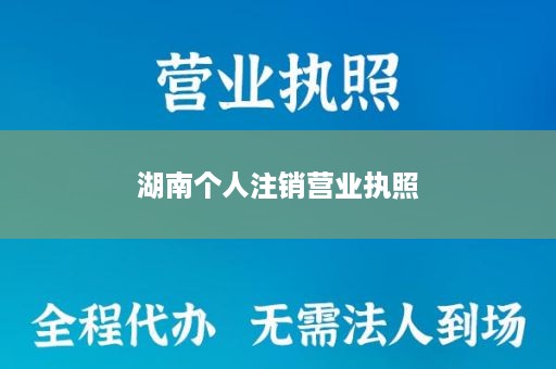 湖南个人注销营业执照