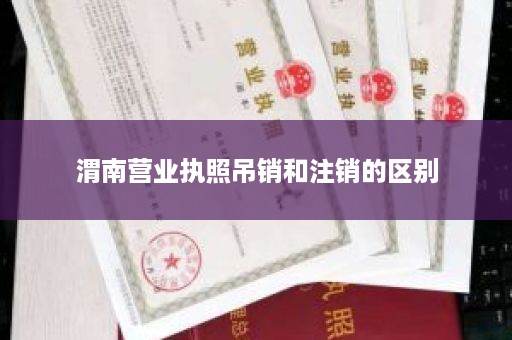 渭南营业执照吊销和注销的区别