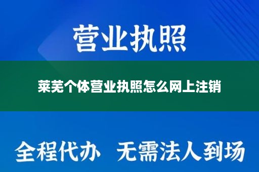 莱芜个体营业执照怎么网上注销