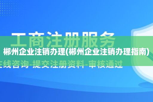 郴州企业注销办理(郴州企业注销办理指南)