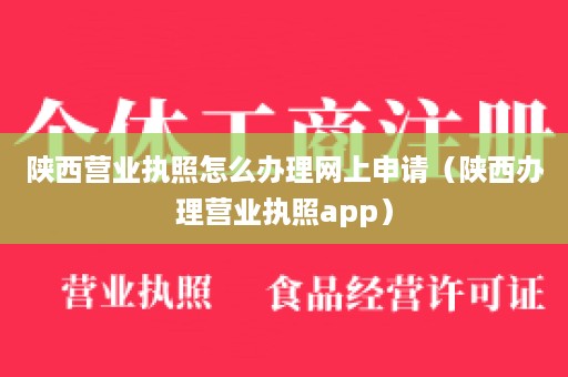 陕西营业执照怎么办理网上申请（陕西办理营业执照app）