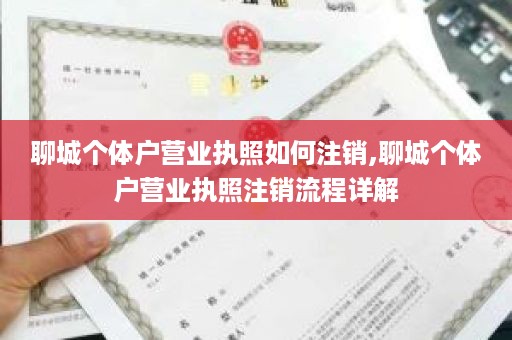 聊城个体户营业执照如何注销,聊城个体户营业执照注销流程详解