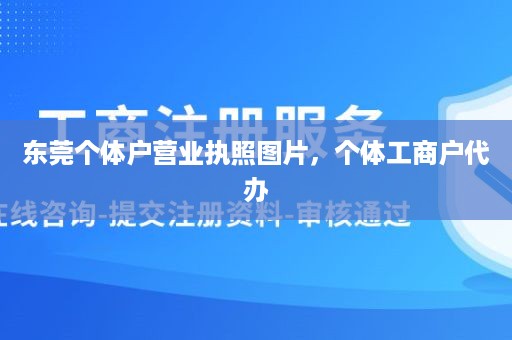 东莞个体户营业执照图片，个体工商户代办