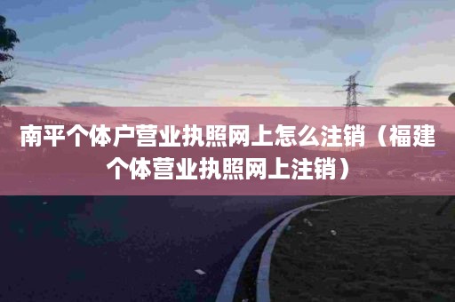 南平个体户营业执照网上怎么注销（福建个体营业执照网上注销）