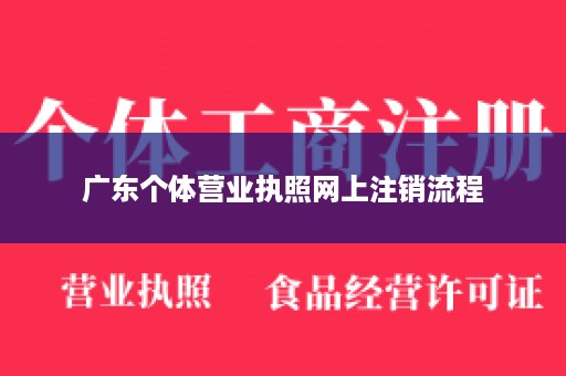 广东个体营业执照网上注销流程