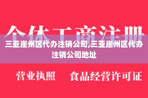 三亚崖州区代办注销公司,三亚崖州区代办注销公司地址