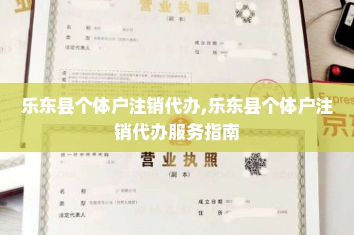 乐东县个体户注销代办,乐东县个体户注销代办服务指南