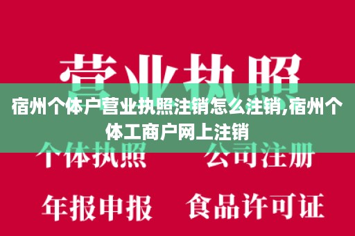 宿州个体户营业执照注销怎么注销,宿州个体工商户网上注销