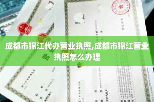 成都市锦江代办营业执照,成都市锦江营业执照怎么办理