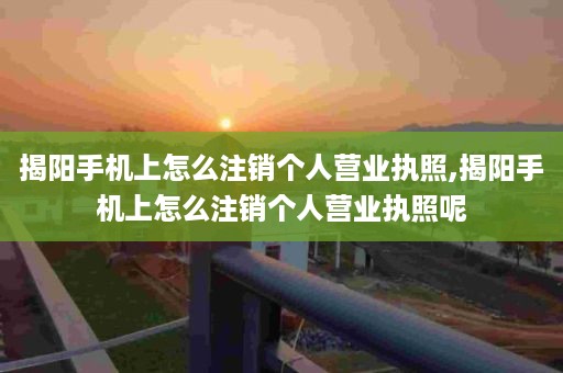 揭阳手机上怎么注销个人营业执照,揭阳手机上怎么注销个人营业执照呢