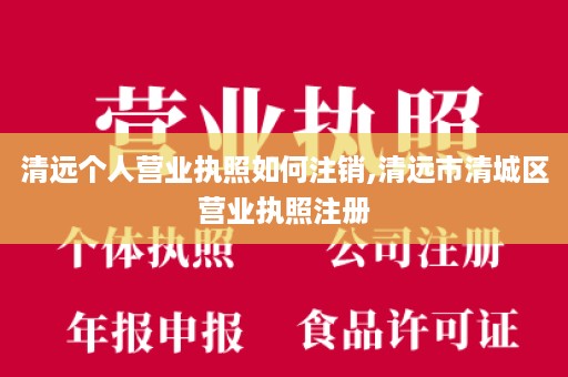 清远个人营业执照如何注销,清远市清城区营业执照注册