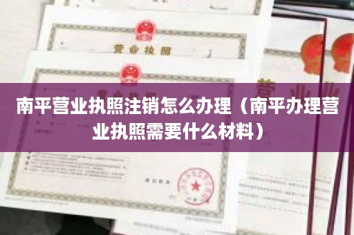 南平营业执照注销怎么办理（南平办理营业执照需要什么材料）