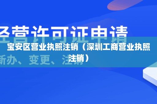 宝安区营业执照注销（深圳工商营业执照注销）