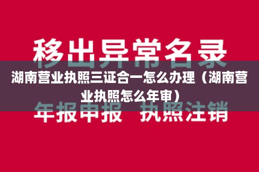 湖南营业执照三证合一怎么办理（湖南营业执照怎么年审）