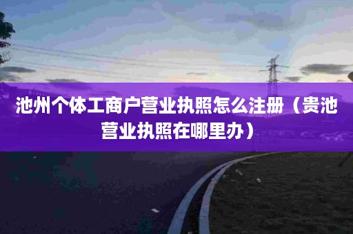 池州个体工商户营业执照怎么注册（贵池营业执照在哪里办）