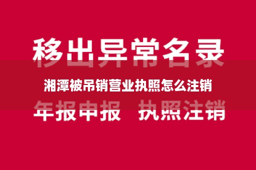 湘潭被吊销营业执照怎么注销