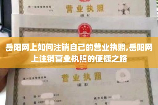 岳阳网上如何注销自己的营业执照,岳阳网上注销营业执照的便捷之路