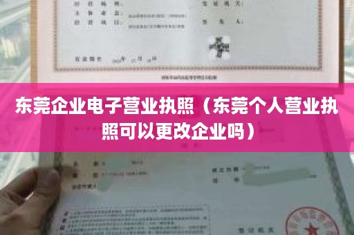 东莞企业电子营业执照（东莞个人营业执照可以更改企业吗）