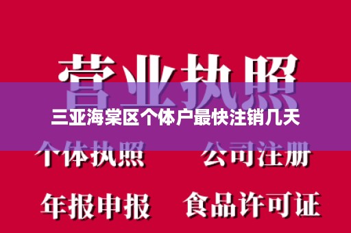 三亚海棠区个体户最快注销几天