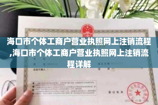 海口市个体工商户营业执照网上注销流程,海口市个体工商户营业执照网上注销流程详解