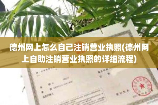 德州网上怎么自己注销营业执照(德州网上自助注销营业执照的详细流程)