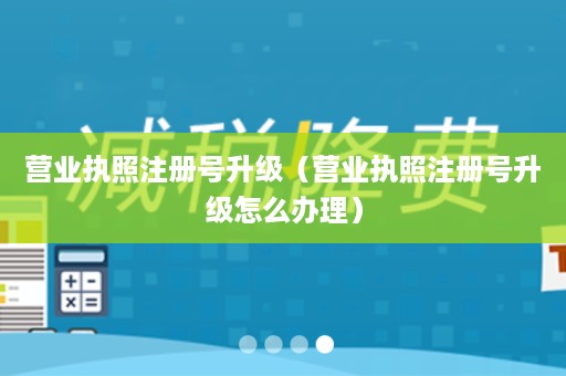 营业执照注册号升级（营业执照注册号升级怎么办理）