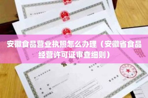 安徽食品营业执照怎么办理（安徽省食品经营许可证审查细则）