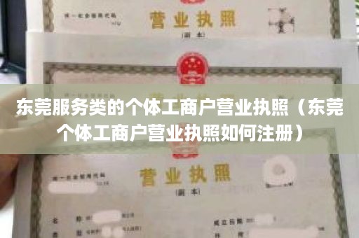 东莞服务类的个体工商户营业执照（东莞个体工商户营业执照如何注册）