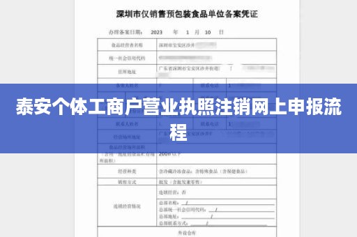 泰安个体工商户营业执照注销网上申报流程