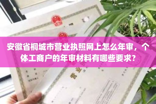 安徽省桐城市营业执照网上怎么年审，个体工商户的年审材料有哪些要求？