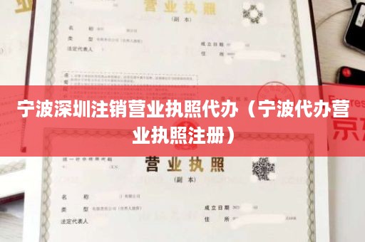 宁波深圳注销营业执照代办（宁波代办营业执照注册）