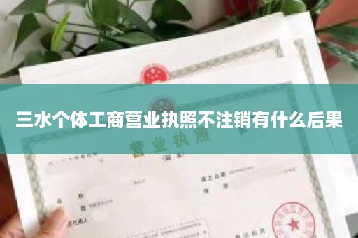 三水个体工商营业执照不注销有什么后果