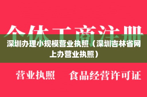 深圳办理小规模营业执照（深圳吉林省网上办营业执照）