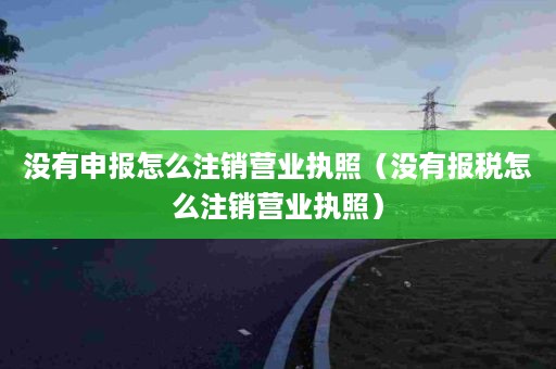 没有申报怎么注销营业执照（没有报税怎么注销营业执照）