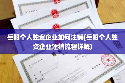 岳阳个人独资企业如何注销(岳阳个人独资企业注销流程详解)