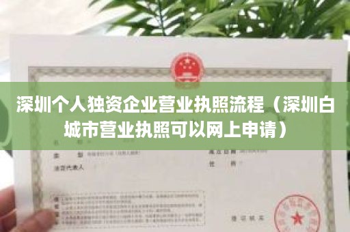 深圳个人独资企业营业执照流程（深圳白城市营业执照可以网上申请）