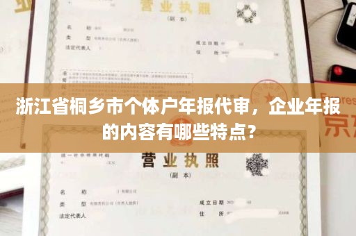 浙江省桐乡市个体户年报代审，企业年报的内容有哪些特点？