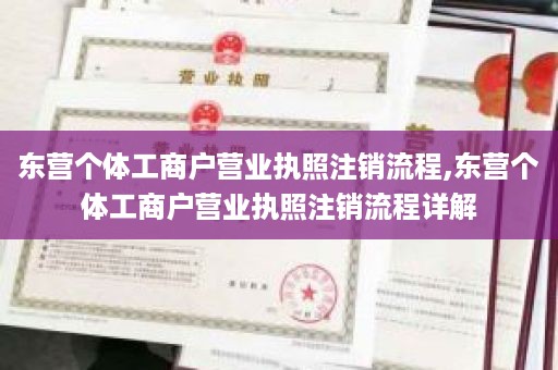 东营个体工商户营业执照注销流程,东营个体工商户营业执照注销流程详解